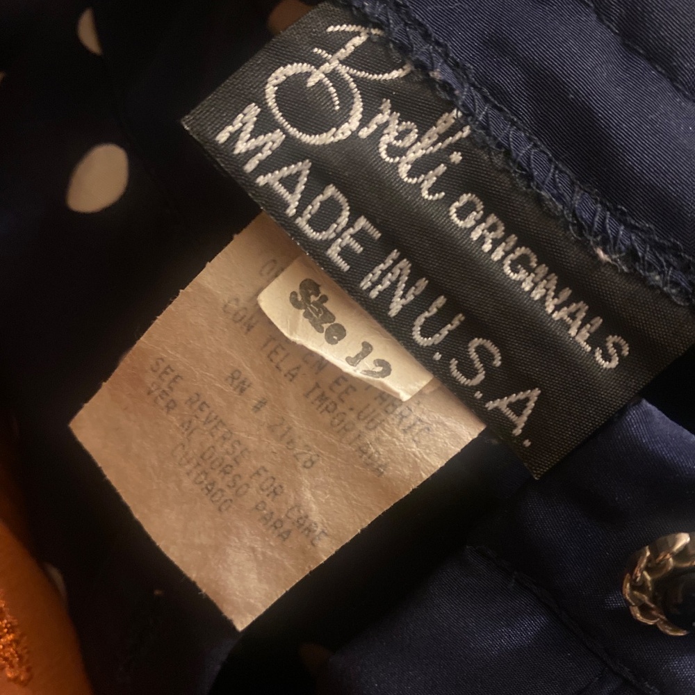 Vintage 80s Classic Navy Polka Dot Dress - Picture 6 of 6